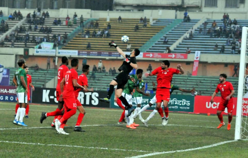 جانب من أحد مباريات منتخب فلسطين