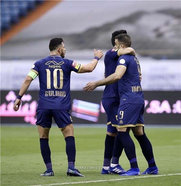 فرحة لاعبي النصر بالفوز