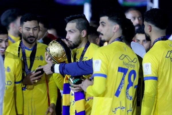 فرحة لاعبي النصر بالفوز