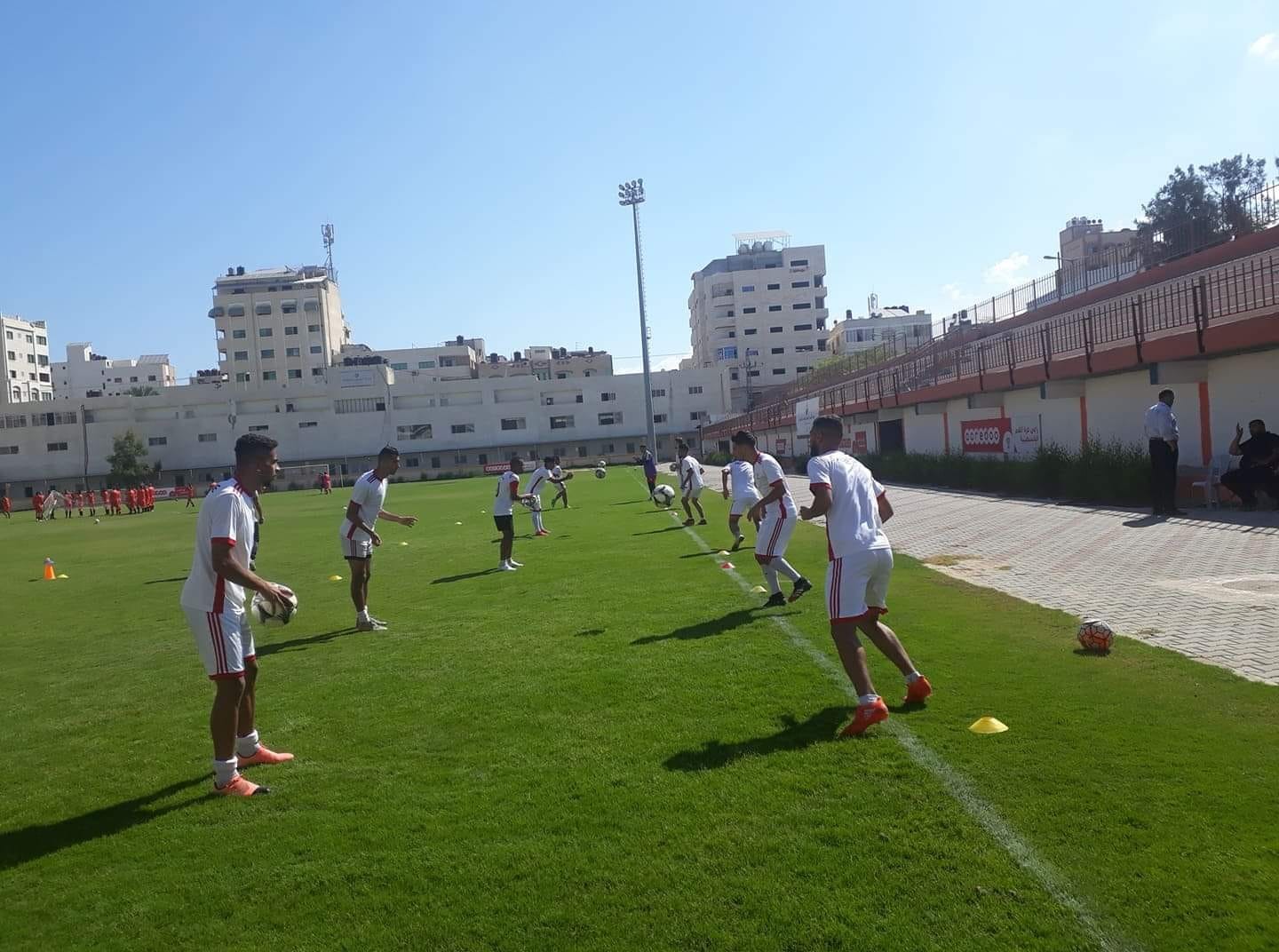 جانب من تدريبات المنتخب الأولمبي