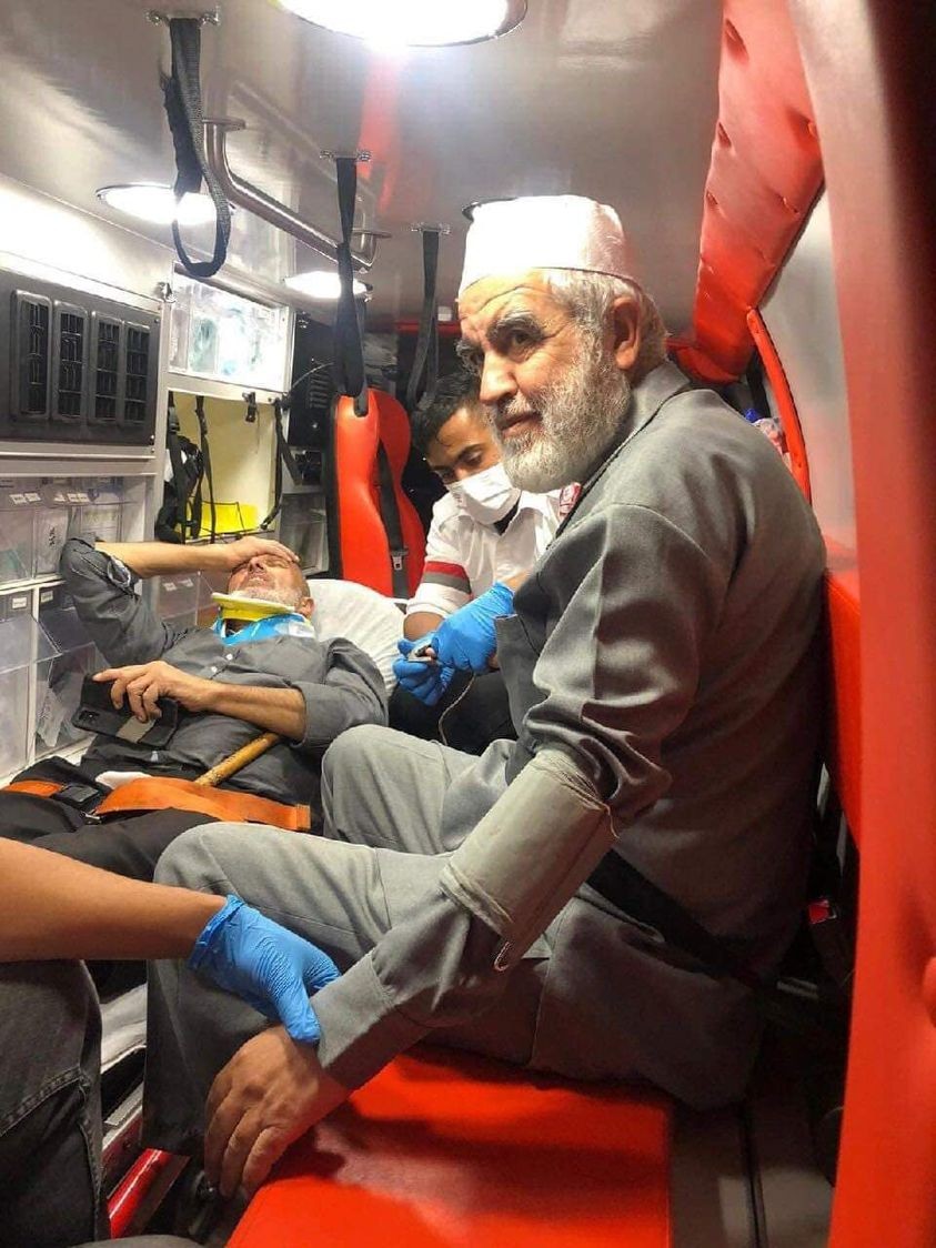 الشيخ رائد صلاح بعد اصابته