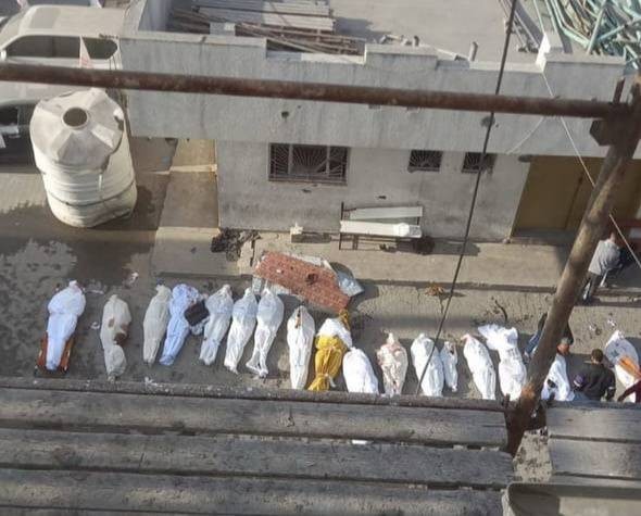 الصورة من باحات مستشفى كمال عدوان اليوم