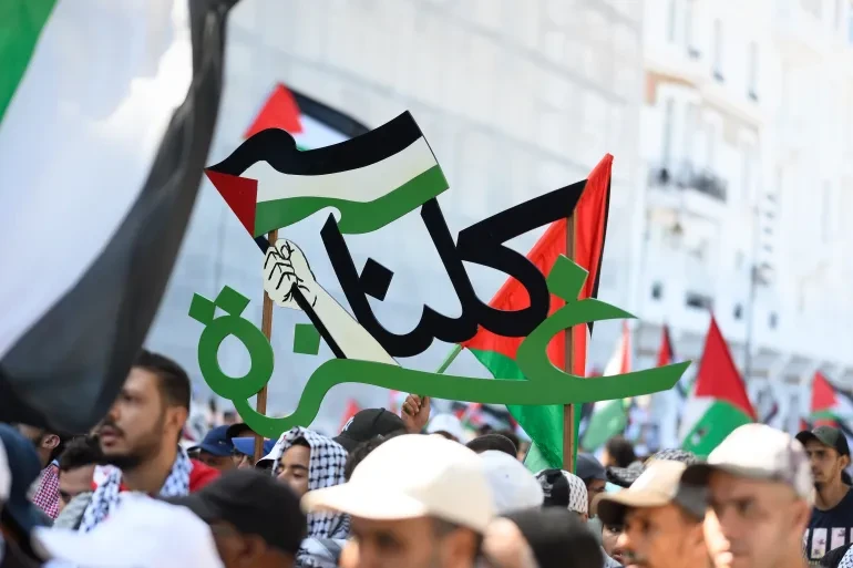 مظاهرات في المغرب وتونس تأيدا لغزة.