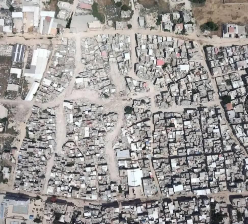 صورة فضائية تظهر حجم الدمار في مخيم طولكرم