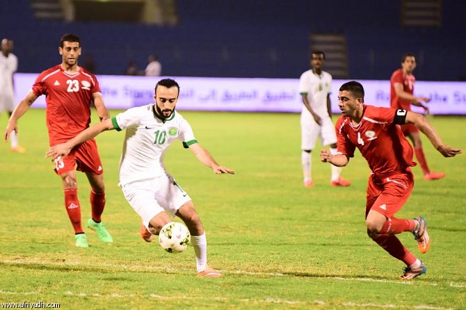 جانب من مباراة فلسطين والسعودية