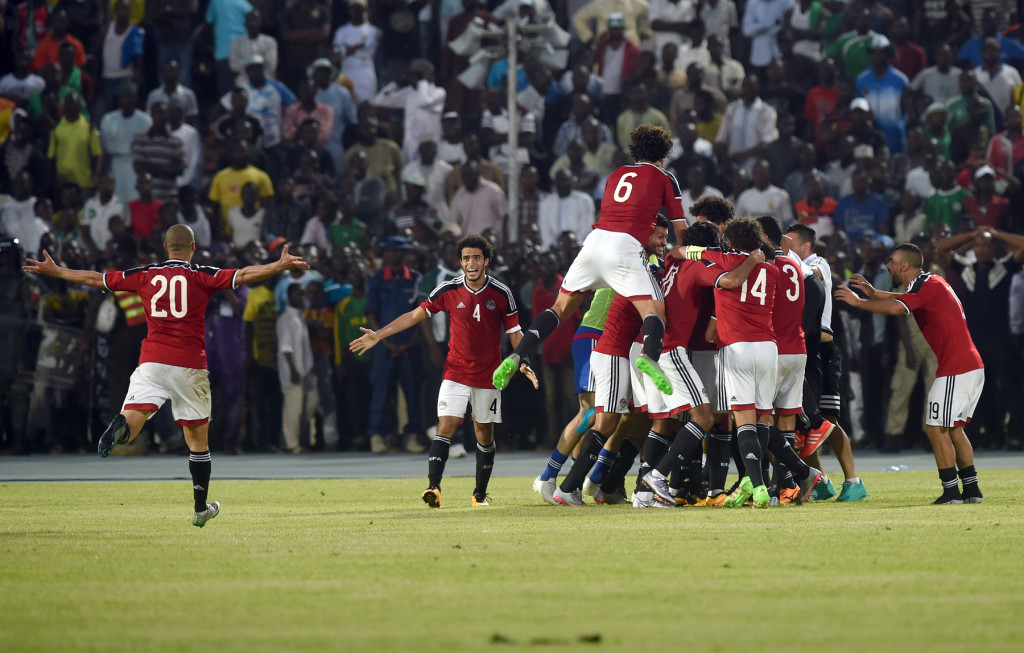 فرحة لاعبي مصر بالفوز