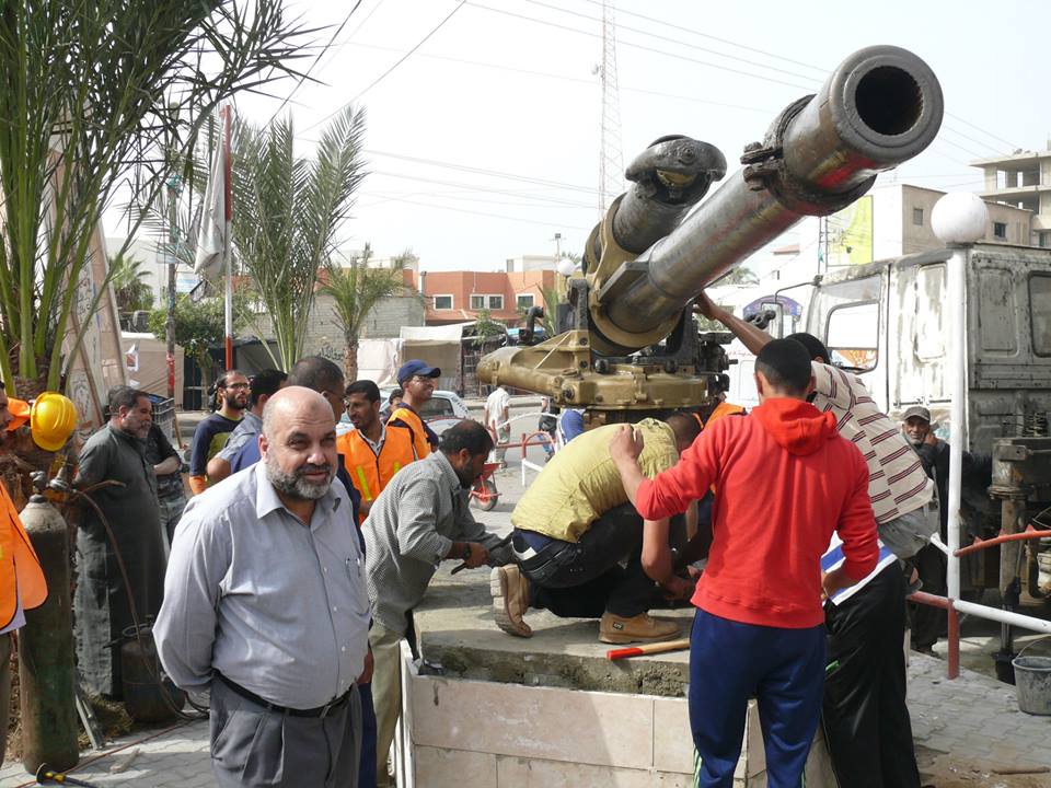 مدفع أثري في مدينة دير البلح(نقلاً عن الصفحة الشخصية سعيد نصار)