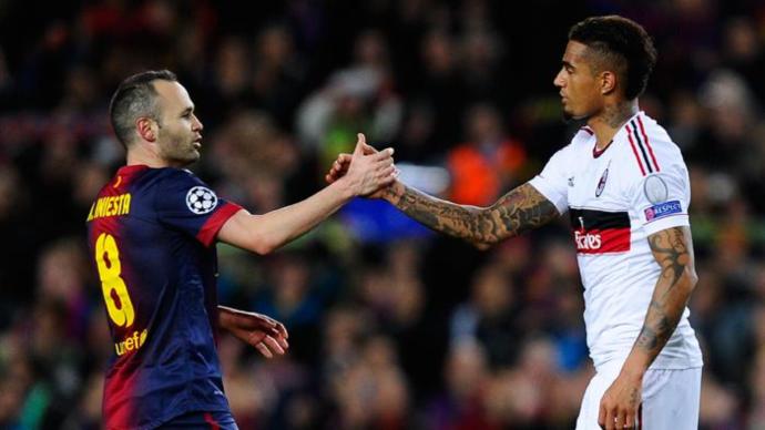 من مباراة برشلونة وميلان