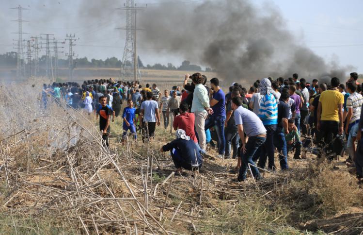 مواجهات مع قوات الاحتلال شرق غزة (أرشيف)