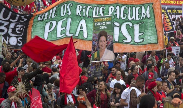 مظاهرات مضادة دعما لرئيسة البرازيل