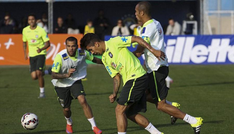 جانب من تدريبات سابقة لمنتخب البرازيل