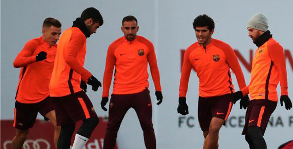 جانب من تدريبات برشلونة