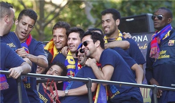 لاعبو نادي برشلونة الأسباني (أرشيف)