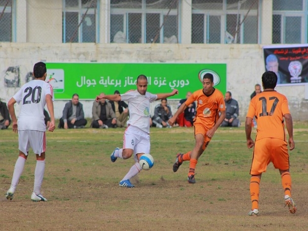 جانب من مباراة شباب خانيونس وجاره الاتحاد