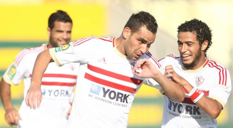 فرحة لاعبي الزمالك بهدف أحمد عيد عبد الملك