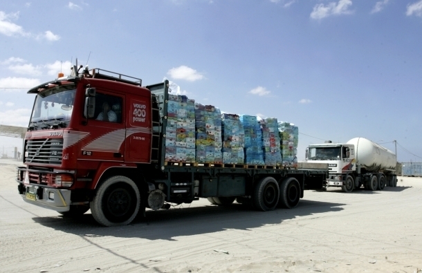 شاحنة بضائع في غزة (الأرشيف)