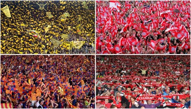 جمهور دورتموند يتفوق بالعدد على برشلونة وريال مدريد