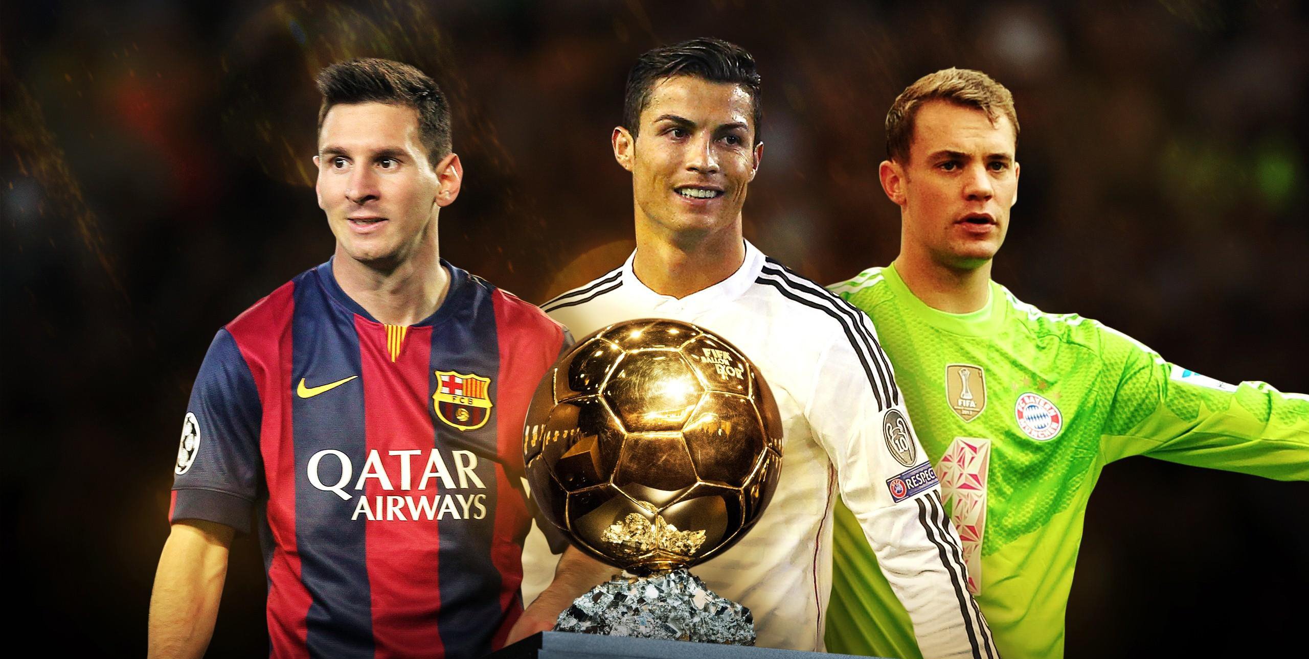 من اليمين: نوير, ورونالدو, وميسي