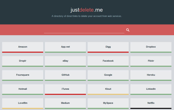 موقع محو الحسابات الشخصية
