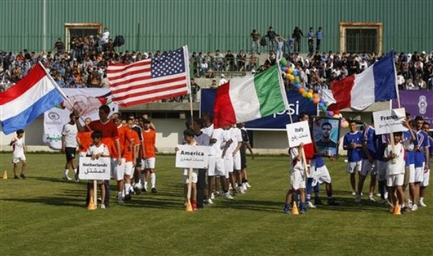 جانب من افتتاح كأس العالم 2010 في غزة