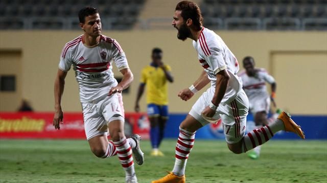 فرحة باسم مرسي بالهدف الأول للزمالك