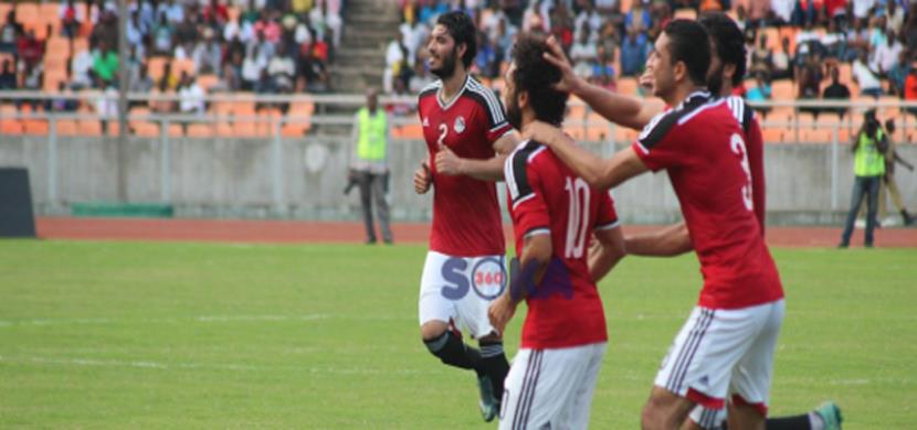 فرحة لاعبي منتخب مصر بالفوز