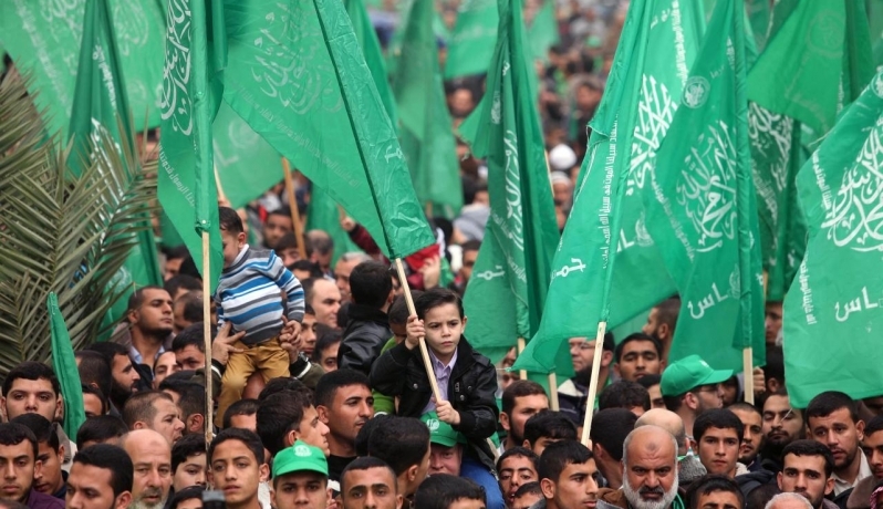 خلال مسيرة جماهيرية لحركة حماس
