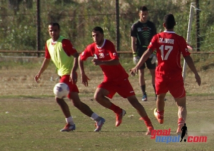 جانب من تدريبات المنتخب الوطني