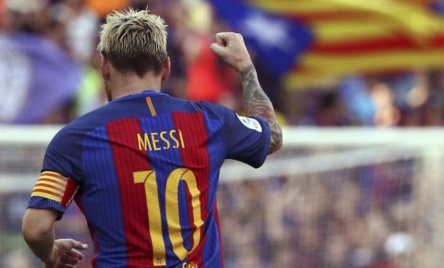 فرحة ميسي بالهدف