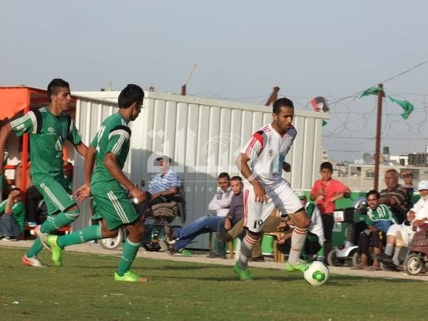 جانب من مباراة اتحاد الشجاعية وغزة الرياضي